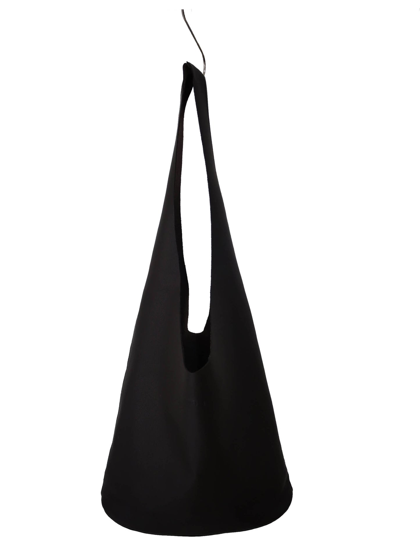 Margarita large hobo bag in black cowhide