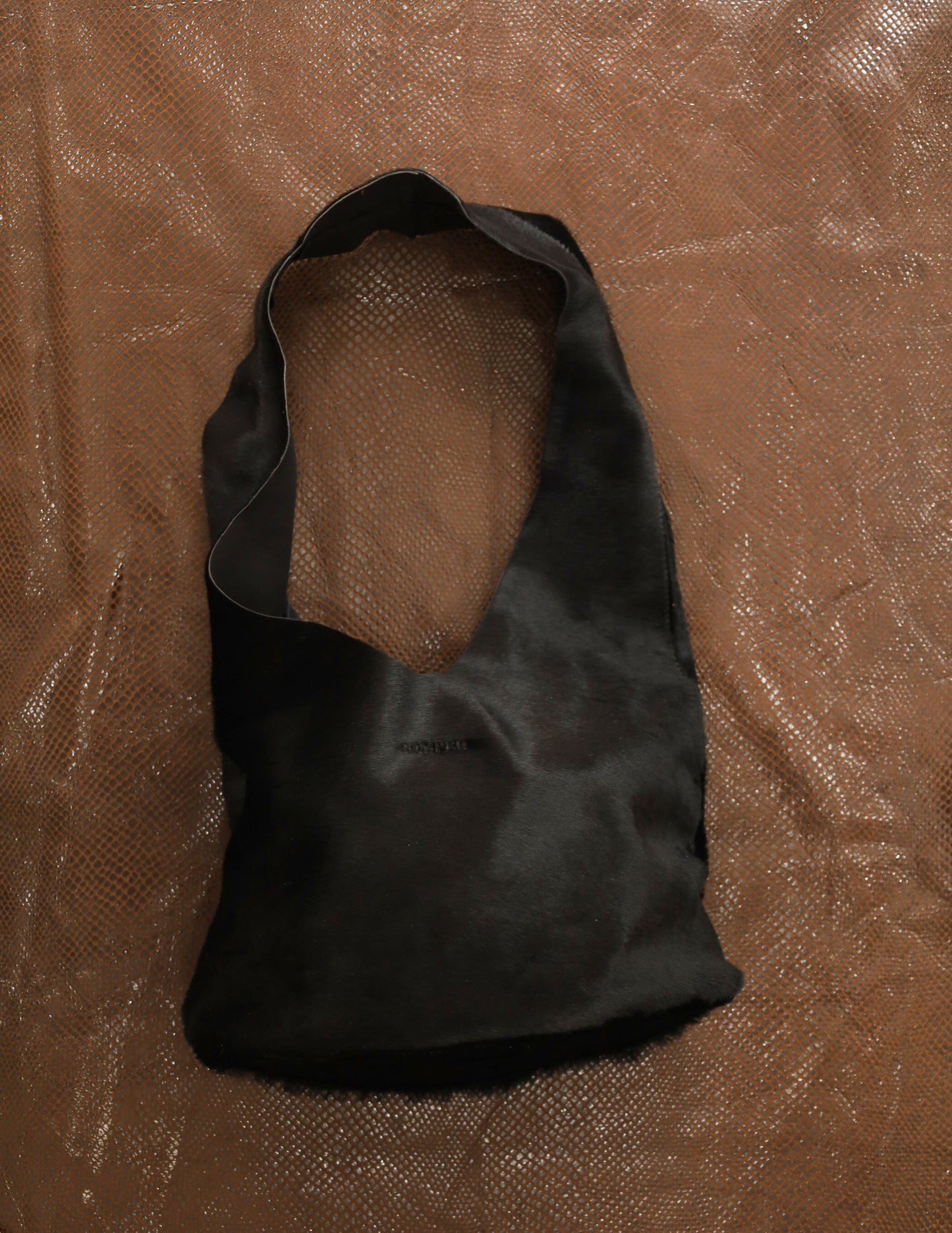Margarita tiny hobo bag in black ponyhair