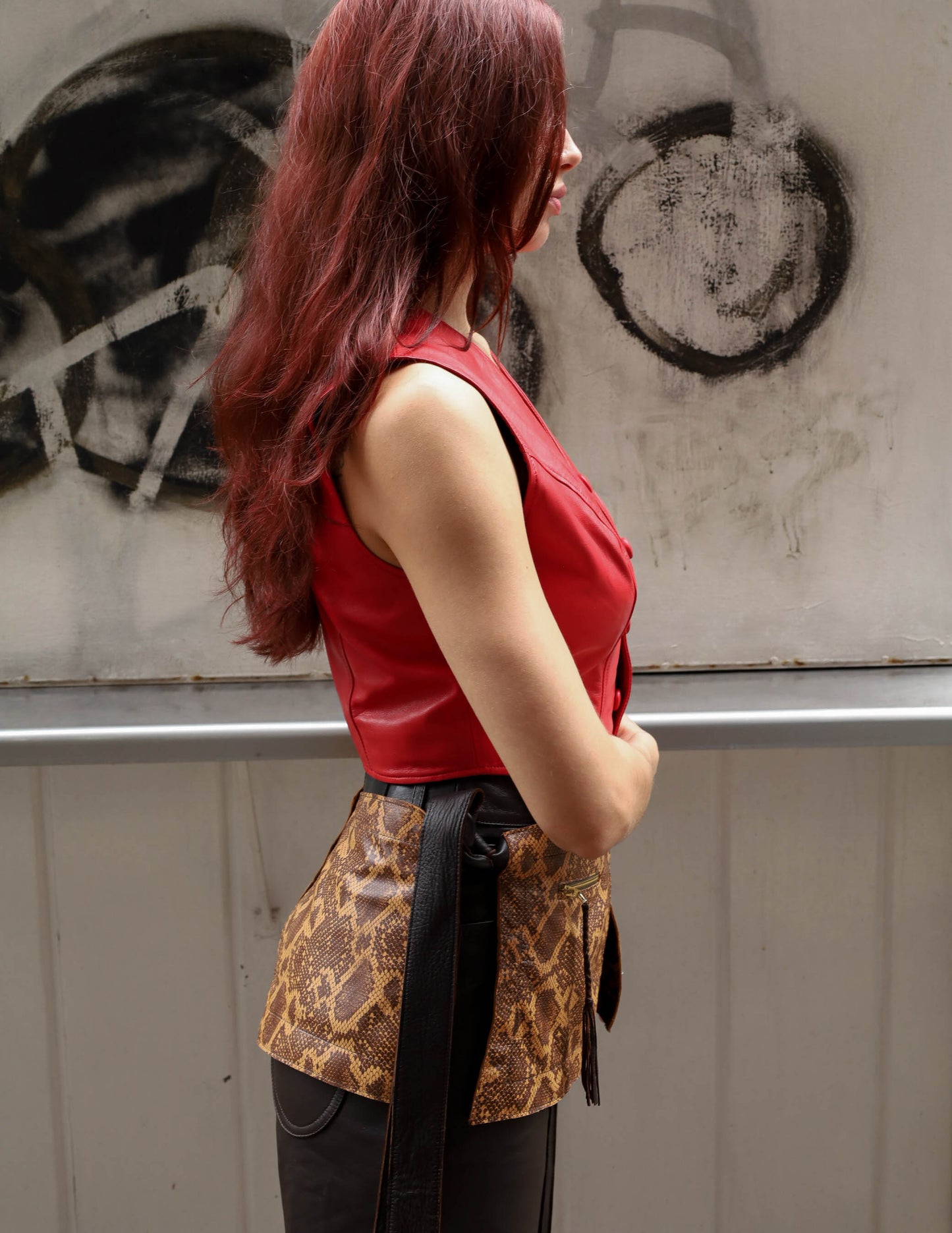 Zadie modular belt in snakeskin