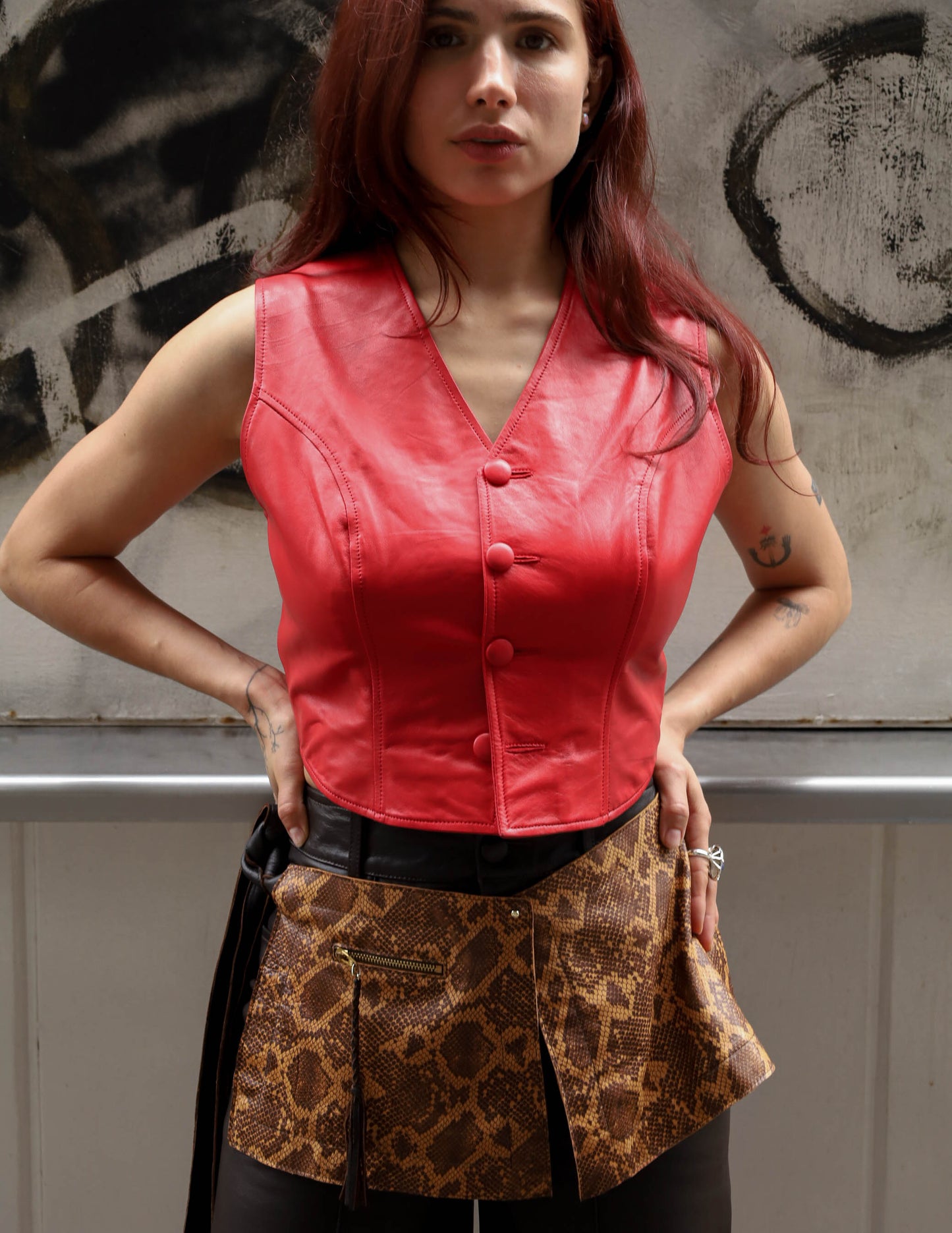 Zadie modular belt in snakeskin