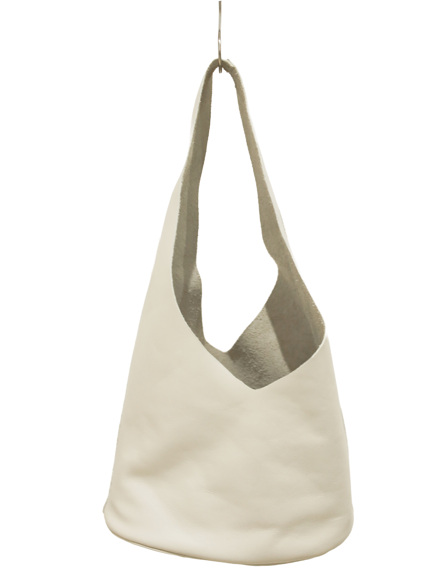 Margarita tiny hobo bag in bone nappa