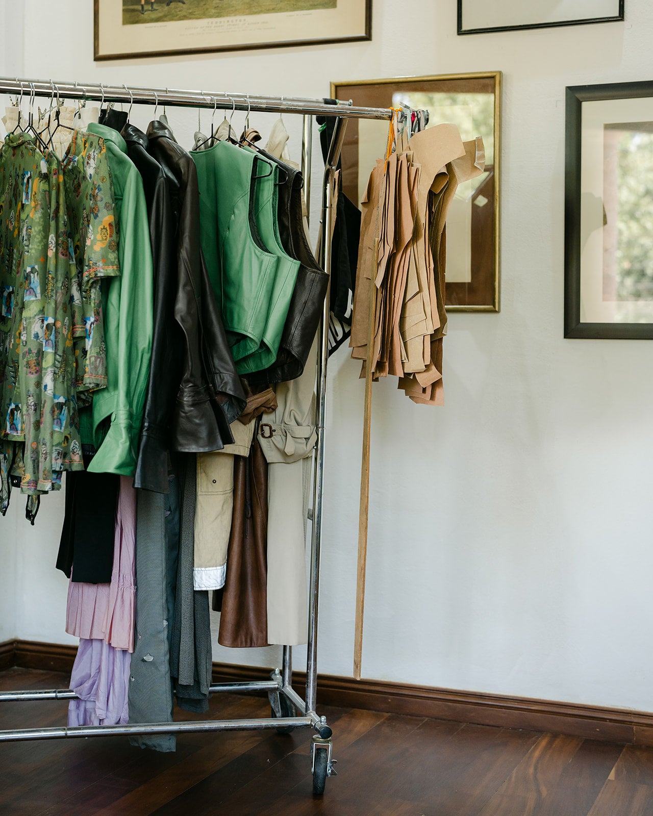 clothing hanging from rack