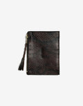 Snakeskin leather wallet front side.