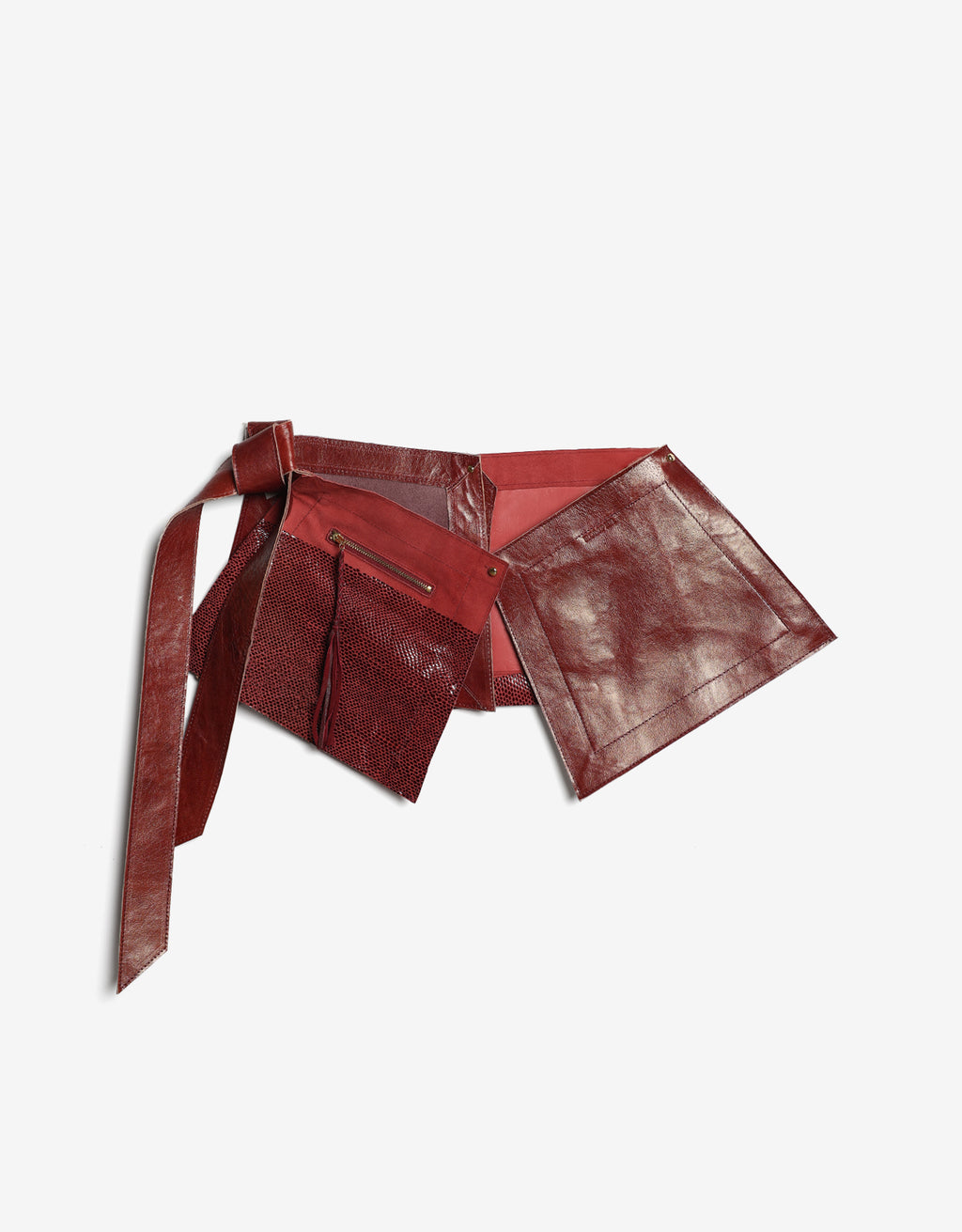 Zadie modular belt in burgundy