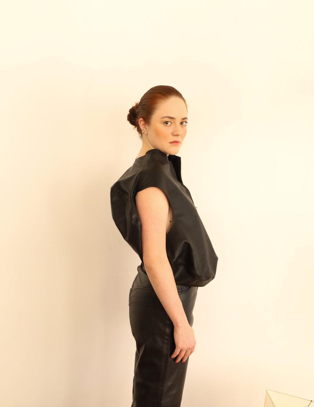 Moon Top sculptural silhouette — side angle