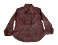 Monica shirt jacket in burgundy