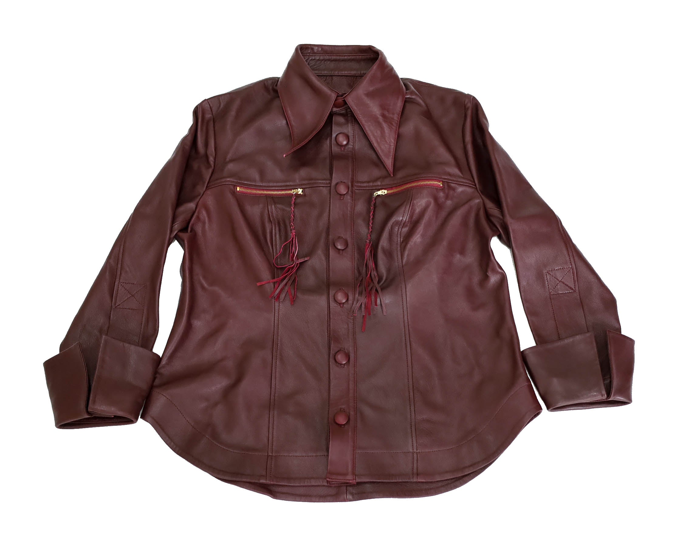 Monica shirt jacket in burgundy