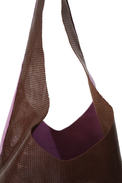 Margarita tiny hobo bag in bicolor leather
