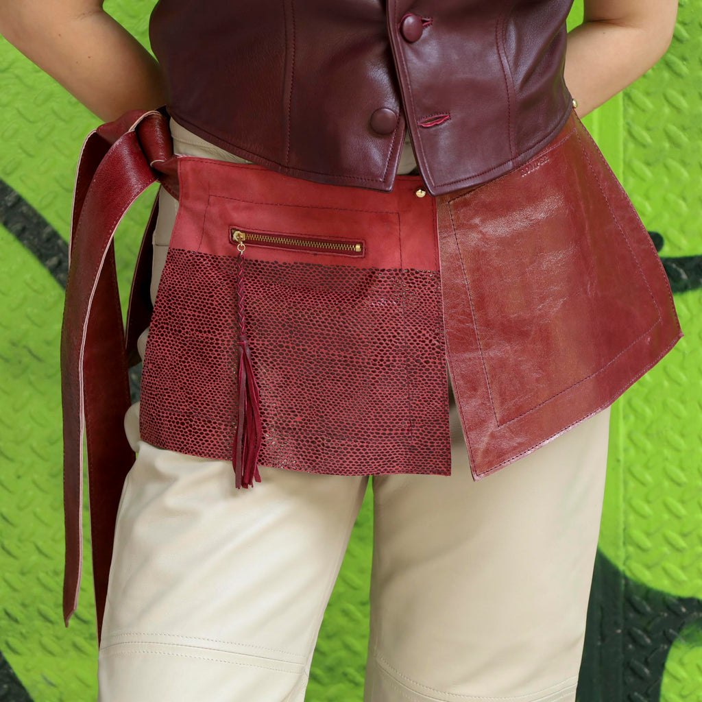 Zadie modular belt in burgundy