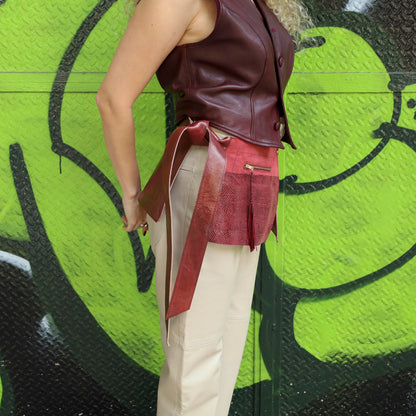 Zadie modular belt in burgundy