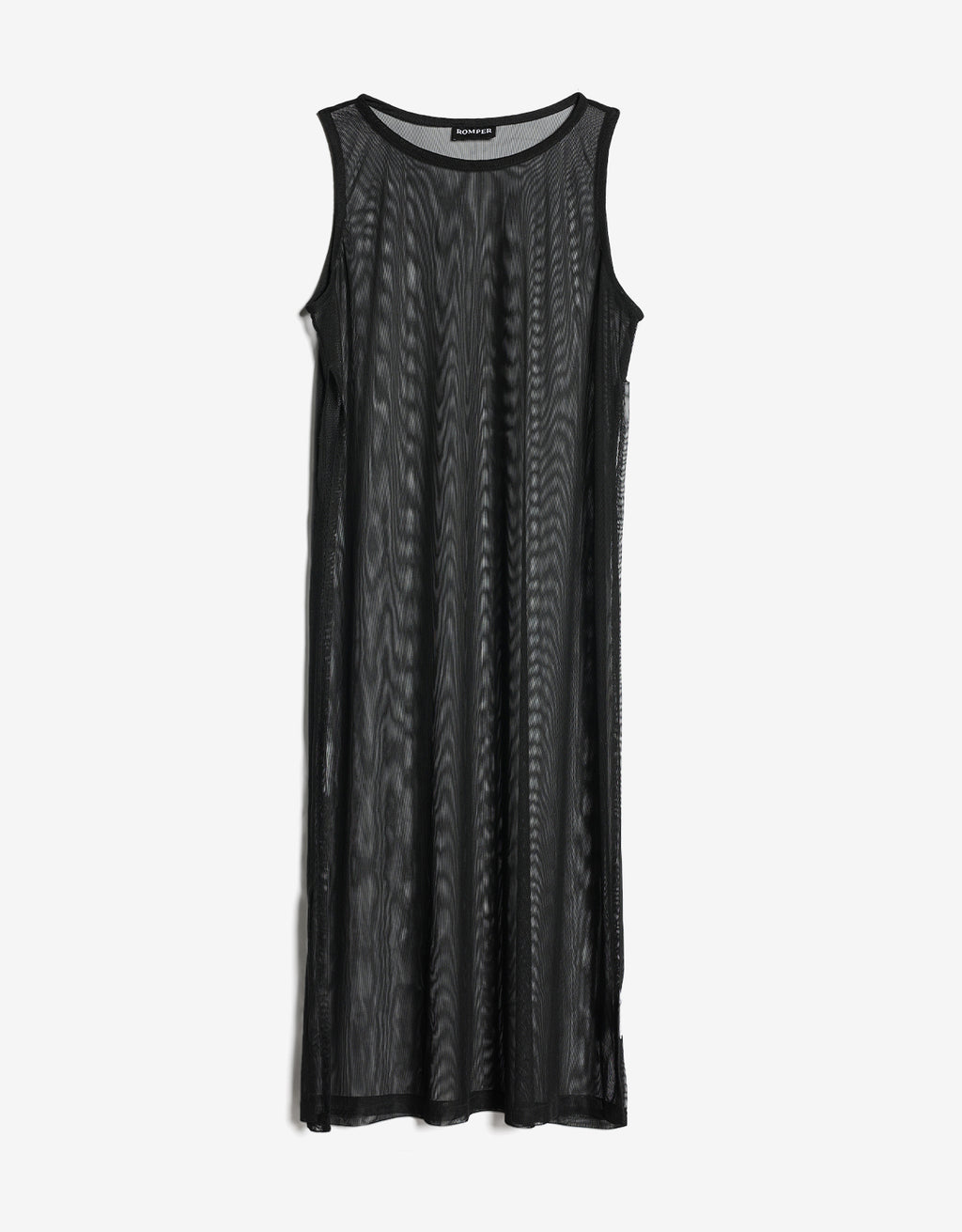 Sheer black mesh Leda Kaftan front view.