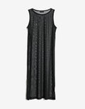 Sheer black mesh Leda Kaftan front view.