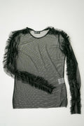 ROMPER Flamegirl92 mesh top with long sleeves — front view on model