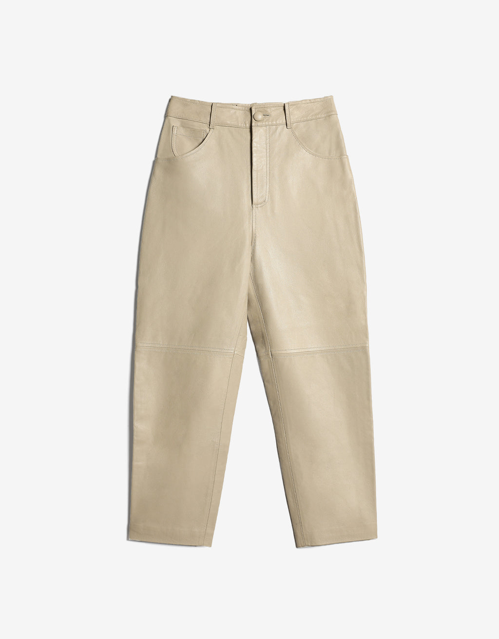 ROMPER Paine pants in ivory leather — front view, handmade in Mexico