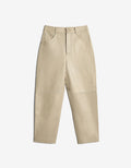 ROMPER Paine pants in ivory leather — front view, handmade in Mexico