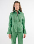 Monica shirt jacket in emerald green