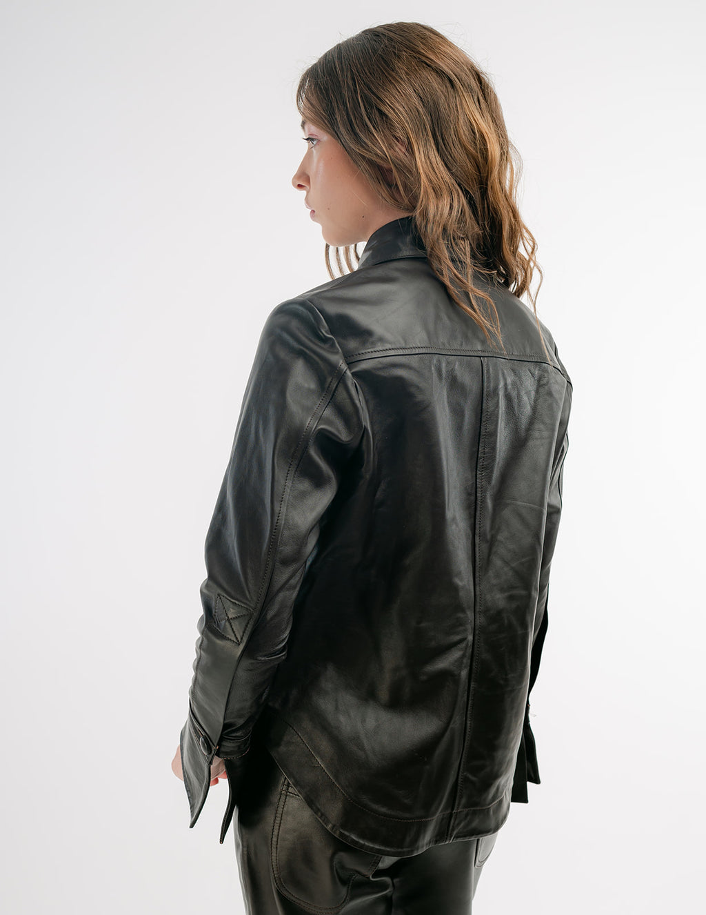 Monica shirt jacket in dark brown