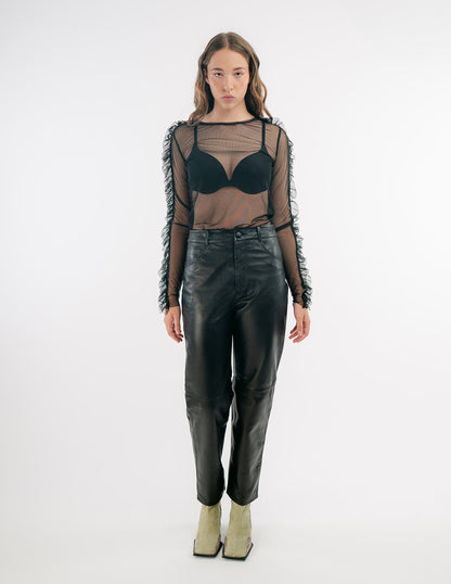 Paine pants in black leather