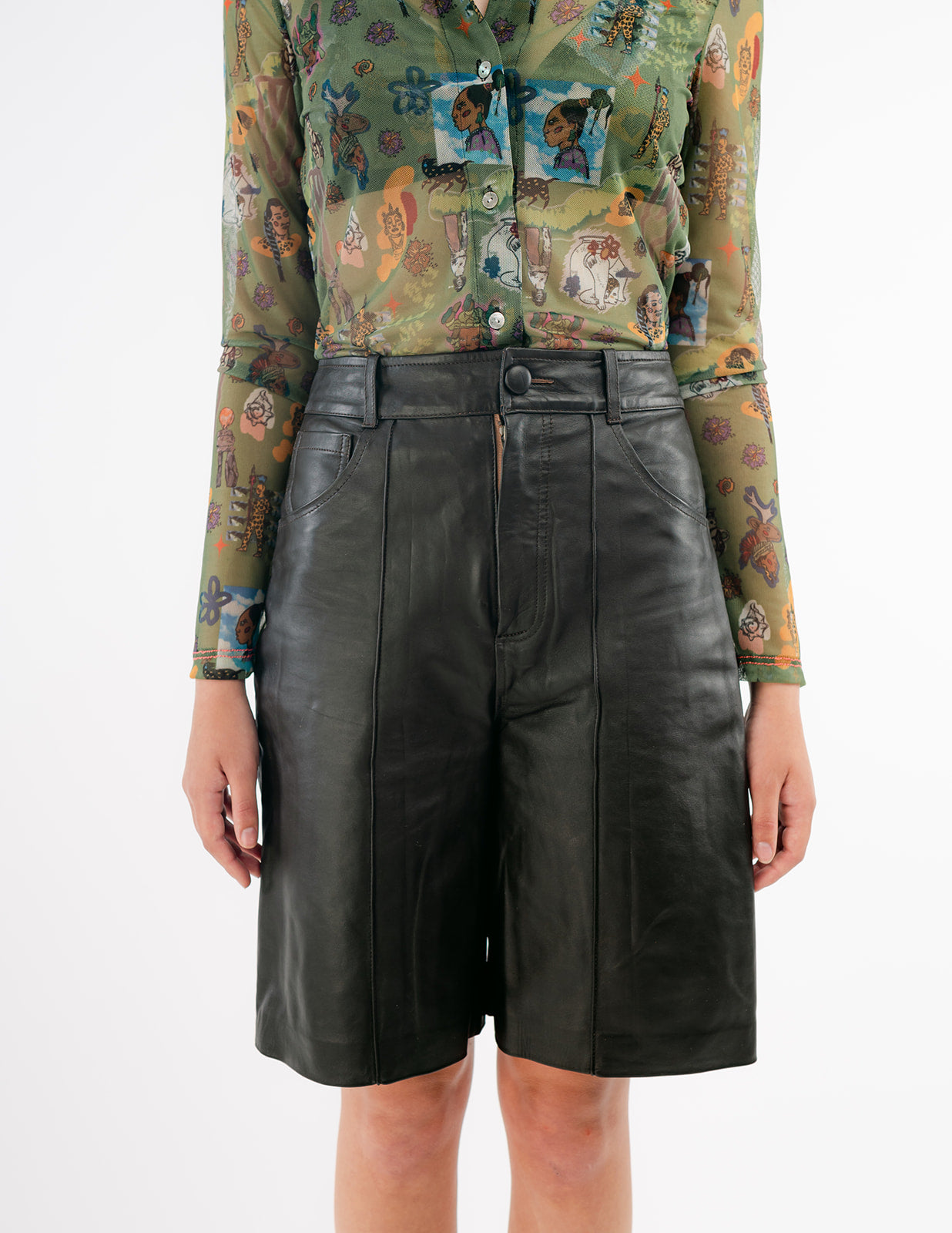 Jean jorts in dark brown