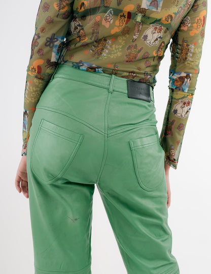 Paine pants in emerald green leather