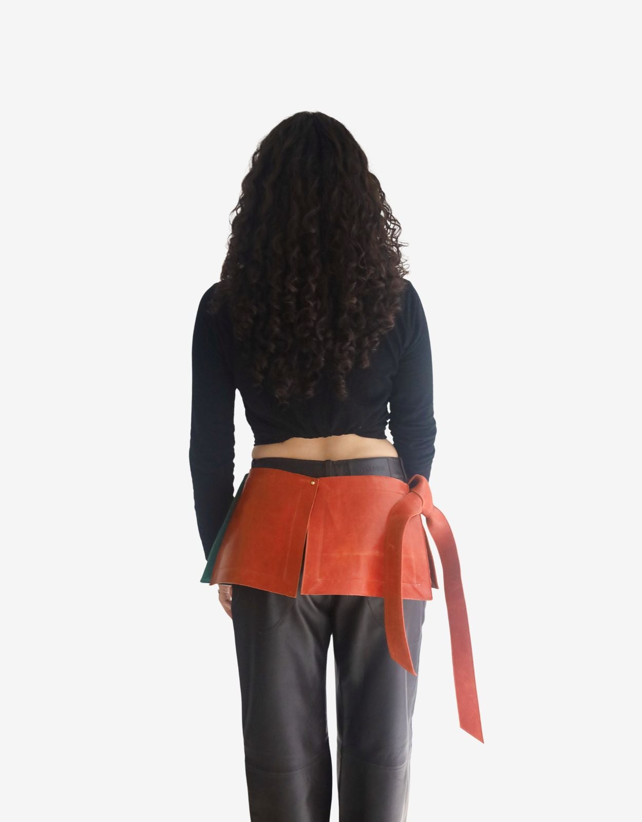 Zadie modular leather belt worn on body, back view