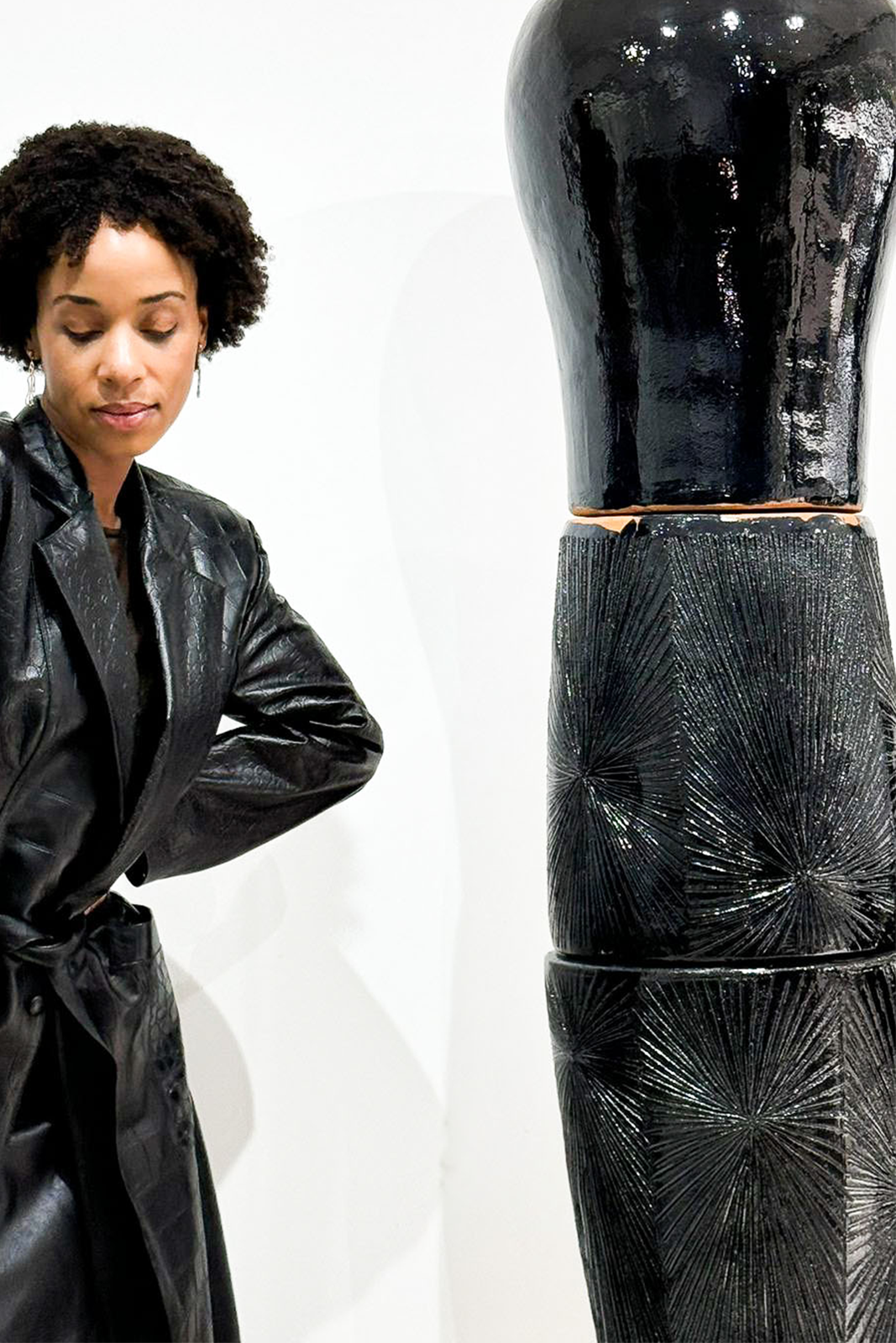 Clarice coat in black croco