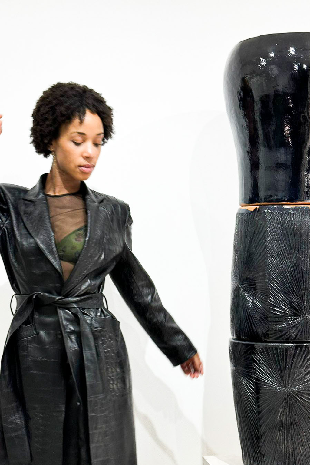 Clarice coat in black croco