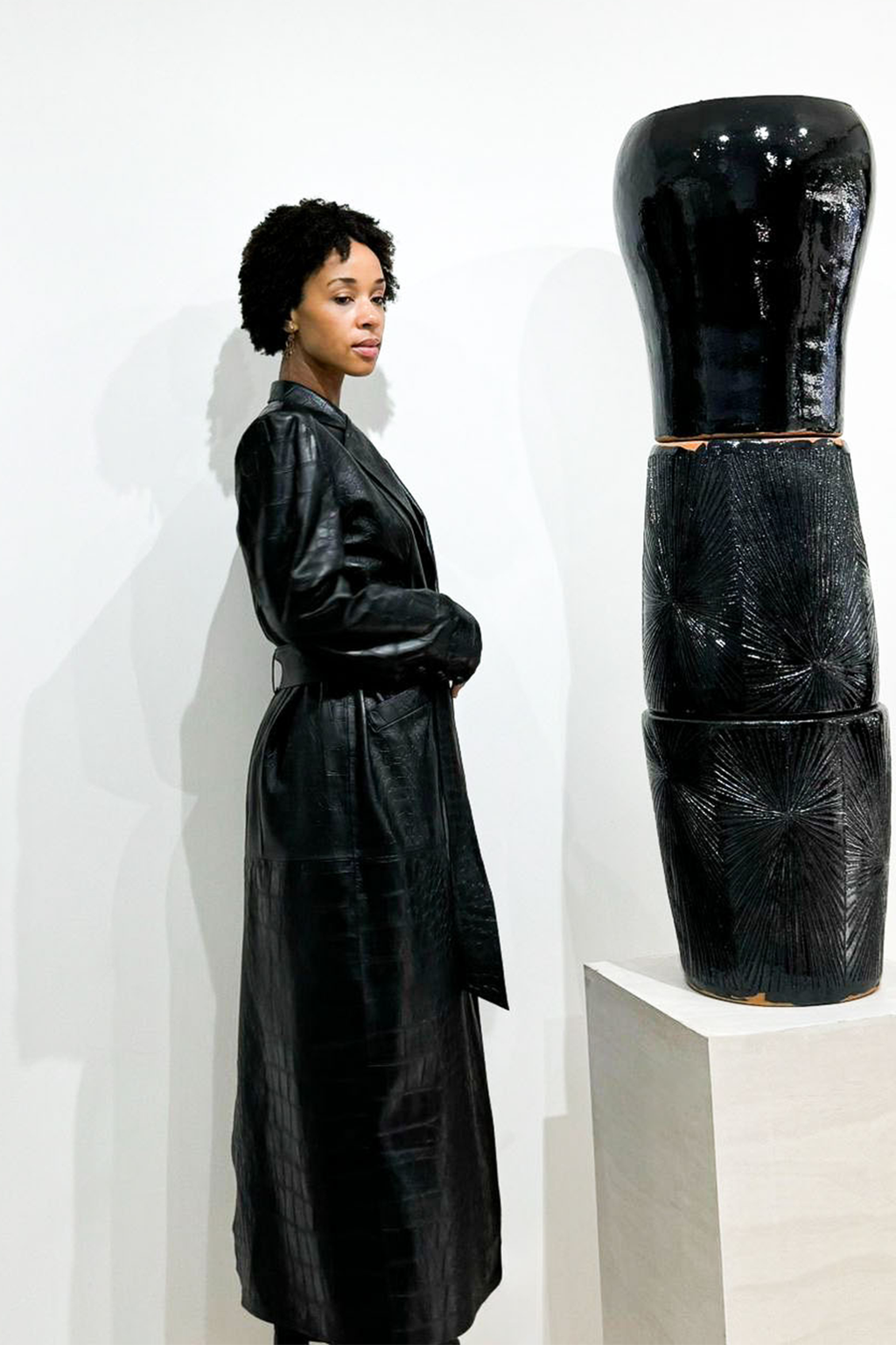 Clarice coat in black croco