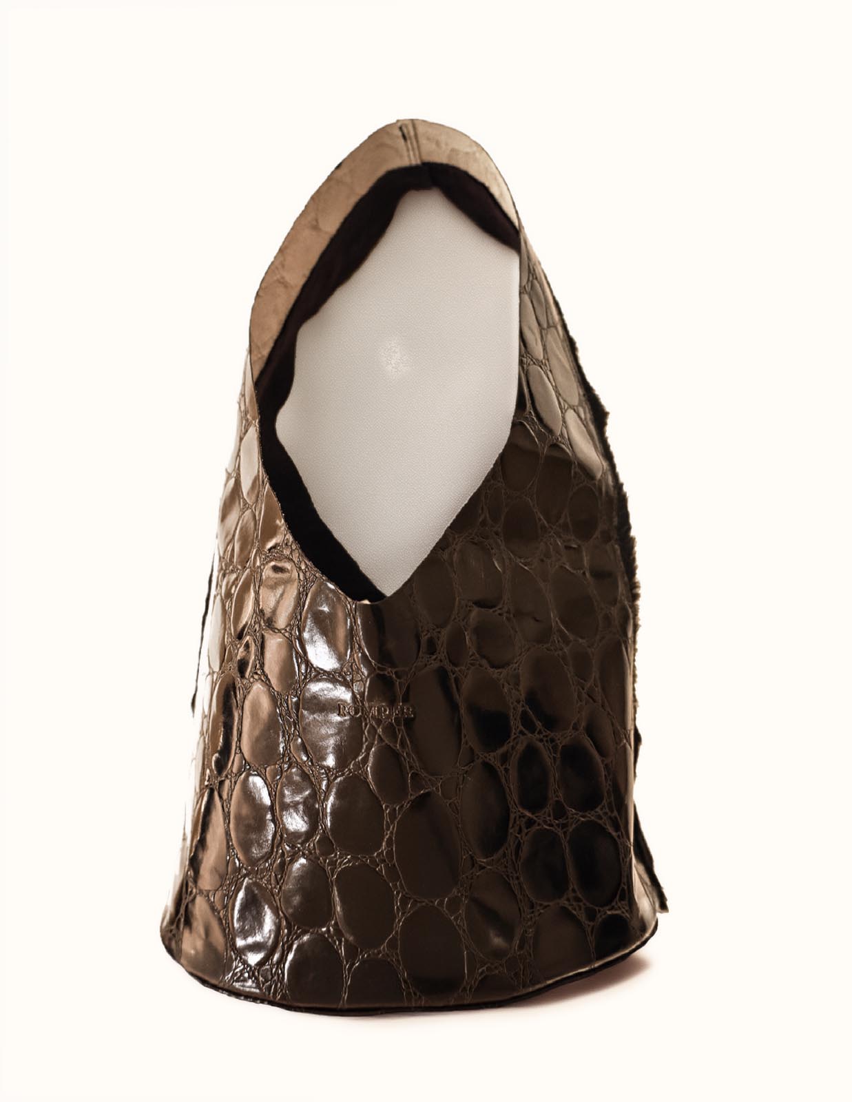 Margarita tiny bag in black croco-embossed & ponyhair