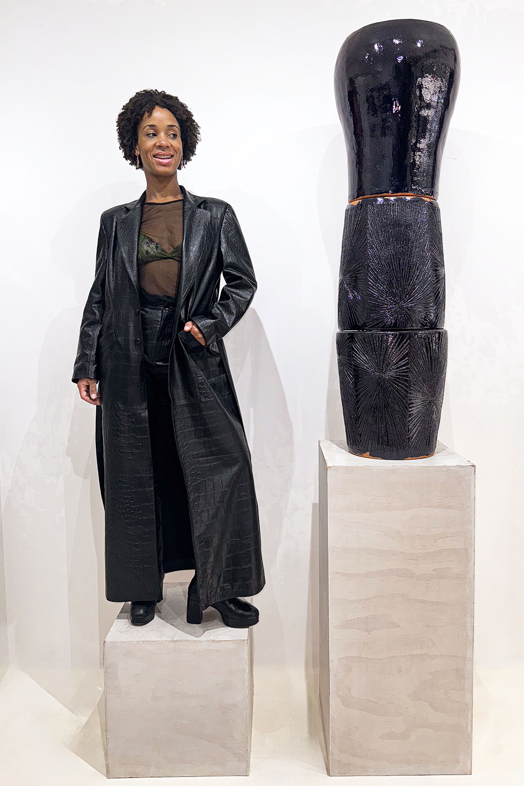 Clarice coat in black croco