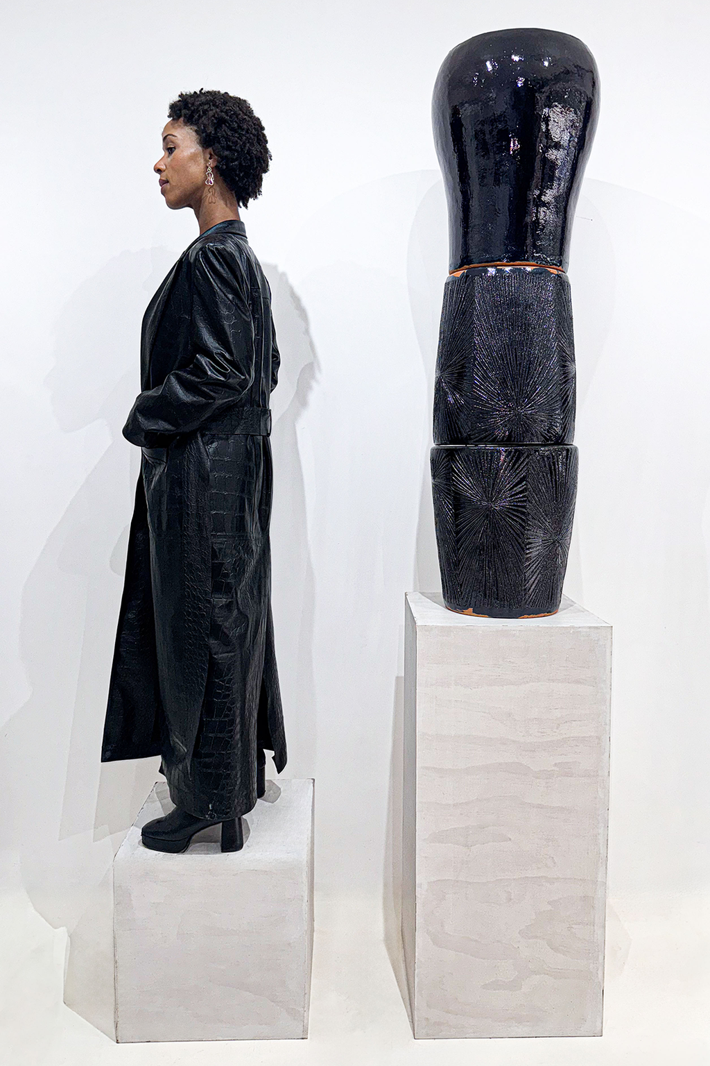 Clarice coat in black croco