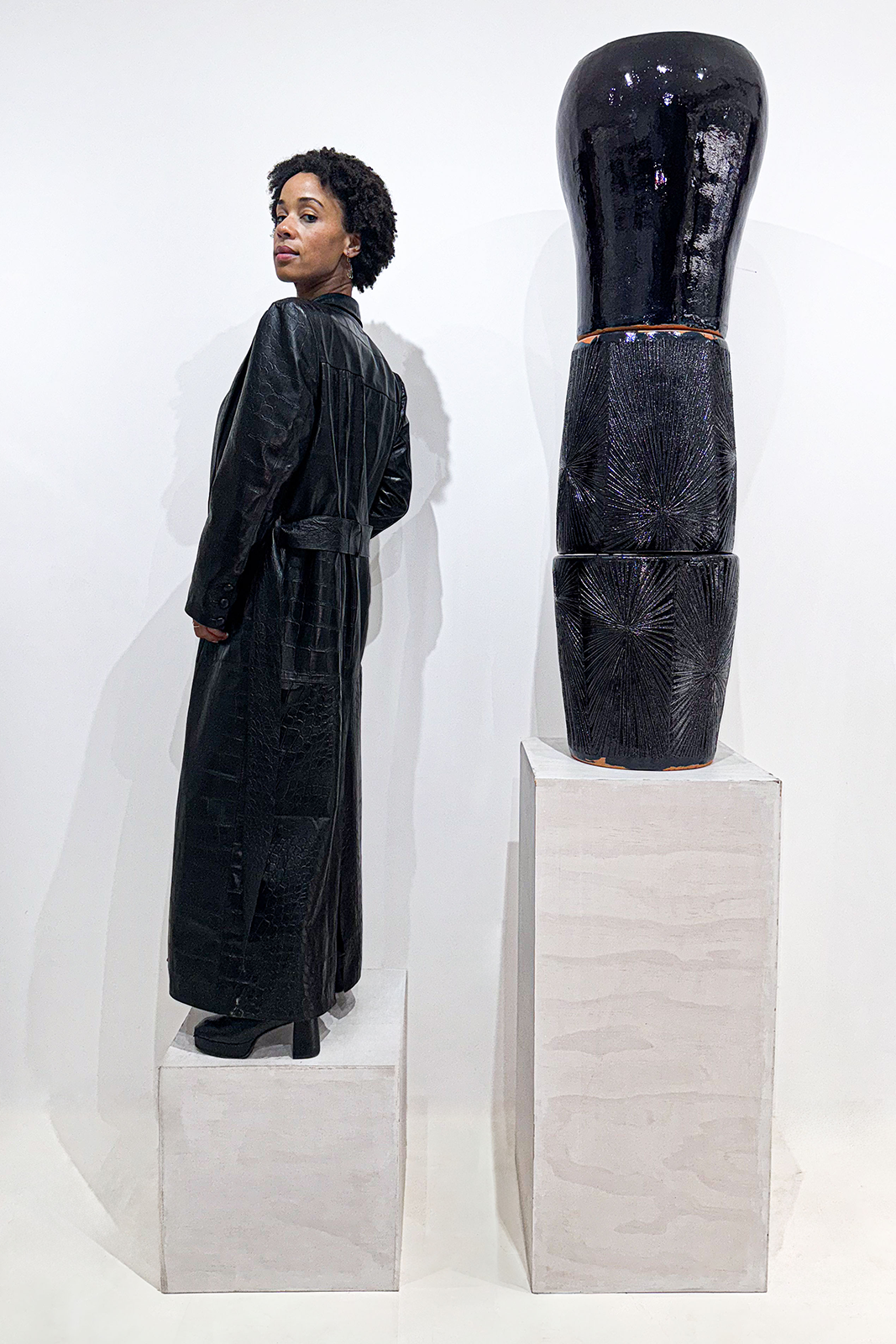 Clarice coat in black croco