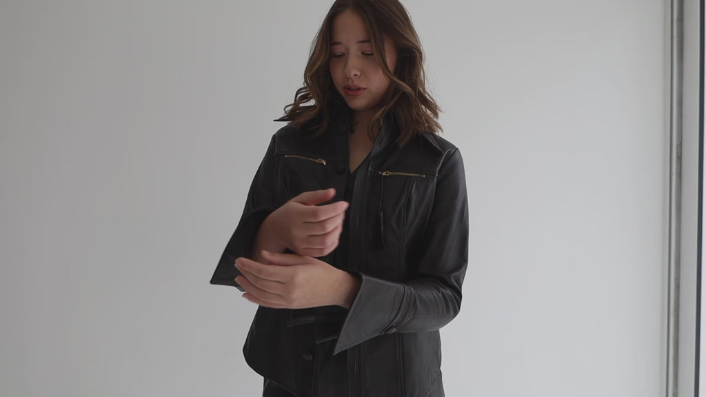 Monica shirt jacket in burgundy