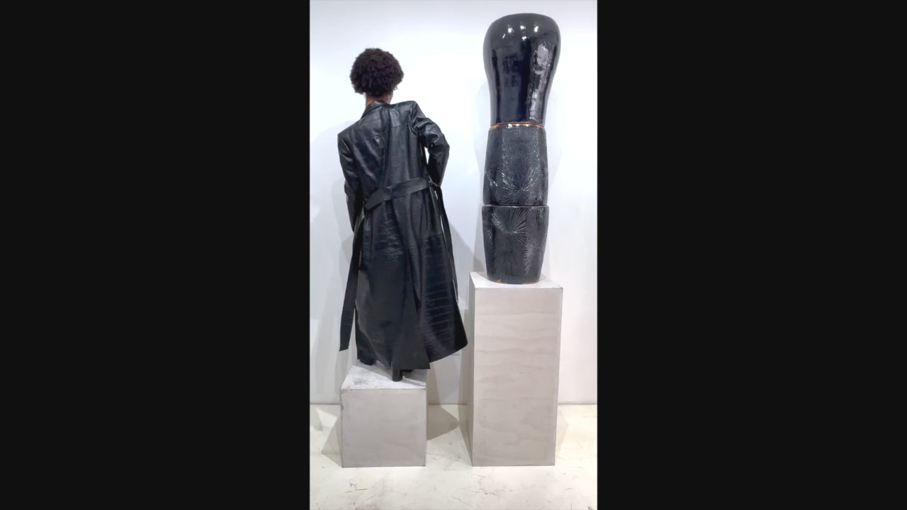 Clarice coat in black croco