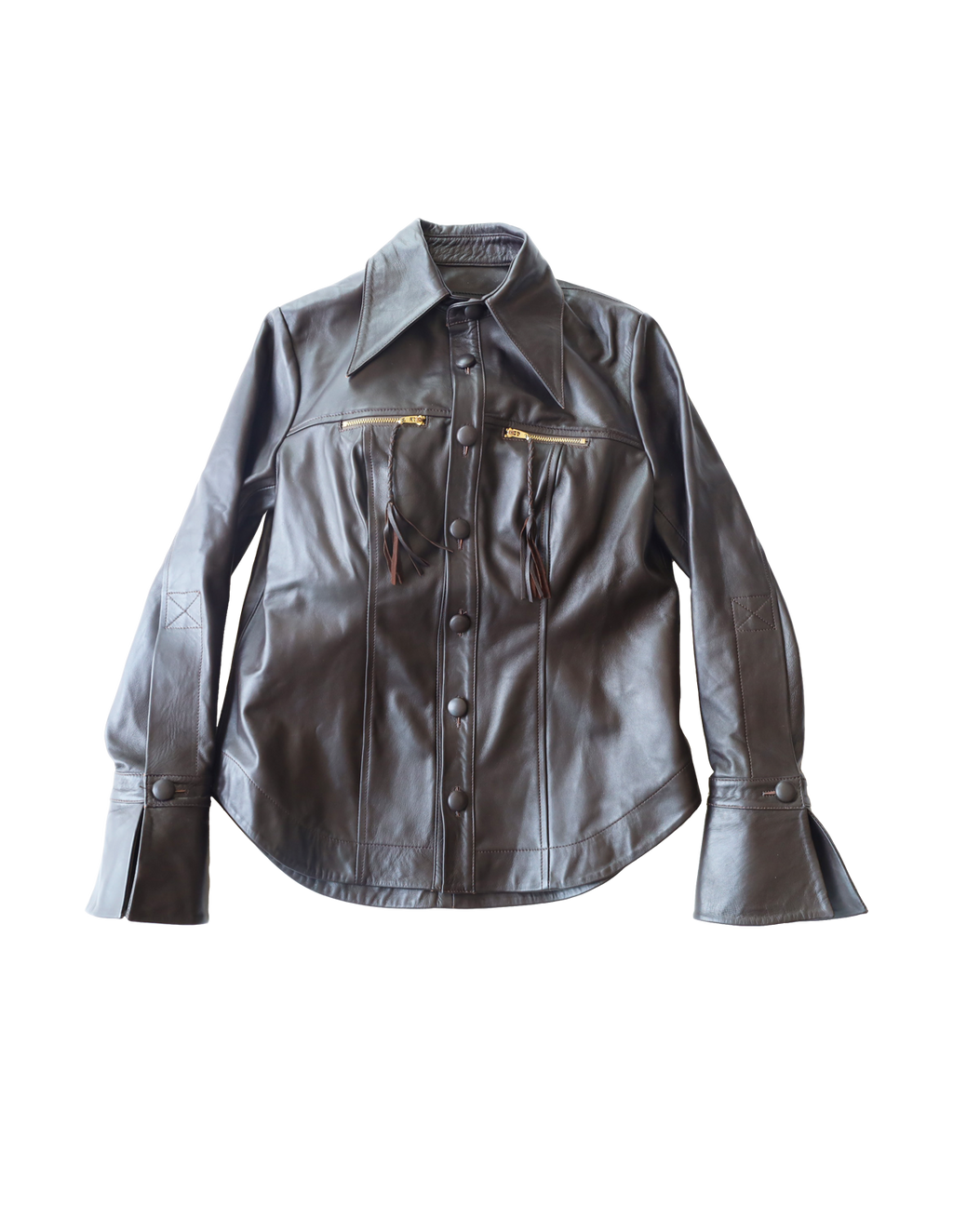 Monica shirt jacket in dark brown