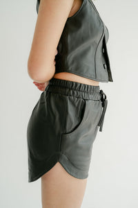 Randy track shorts in dark brown