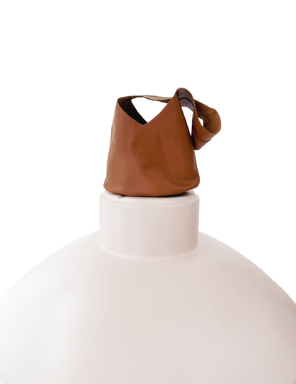 Margarita tiny hobo bag in tobacco nappa