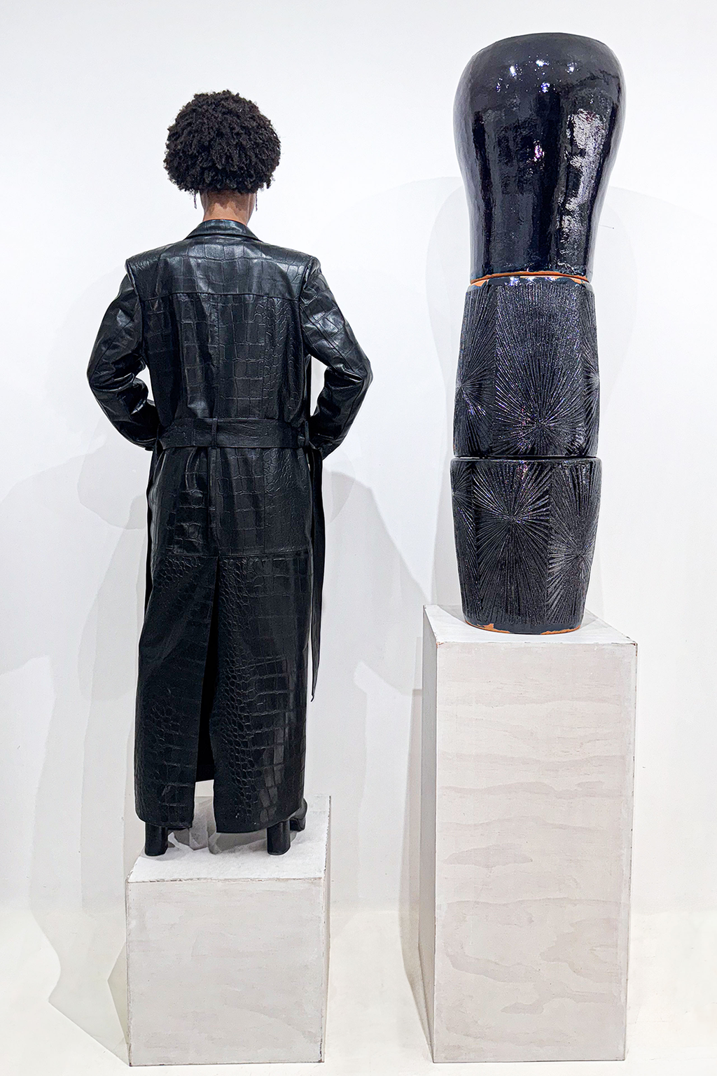 Clarice coat in black croco