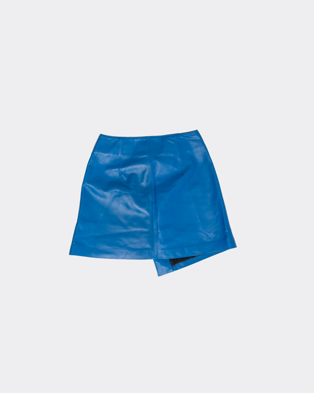 ROMPER Sandra skirt in electric blue leather — back view