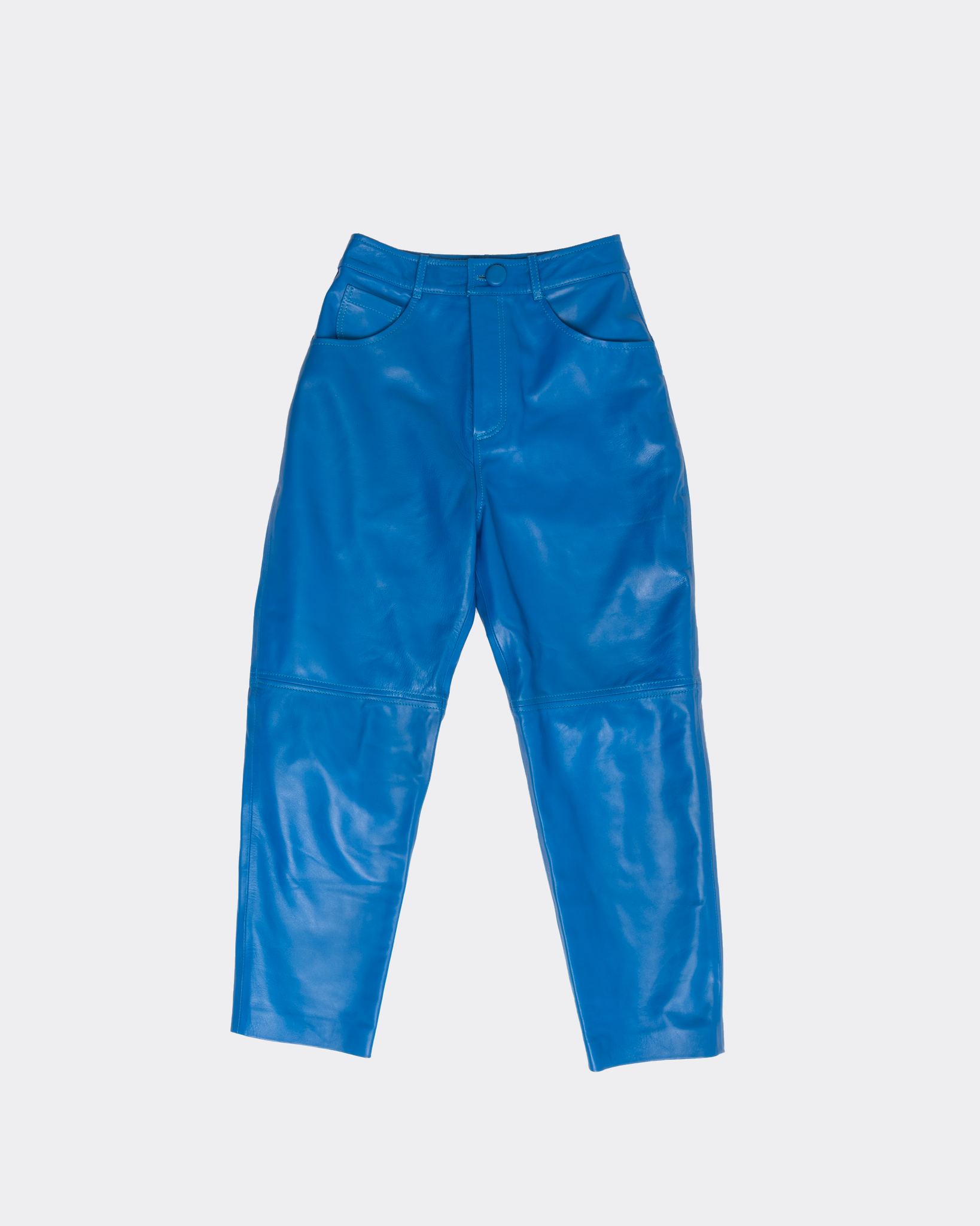 Paine cropped pants in electric blue leather