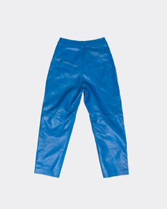 Paine cropped pants in electric blue leather