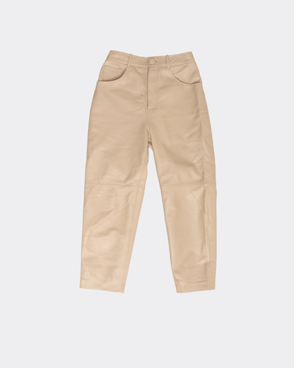 Paine cropped pants in ivory leather