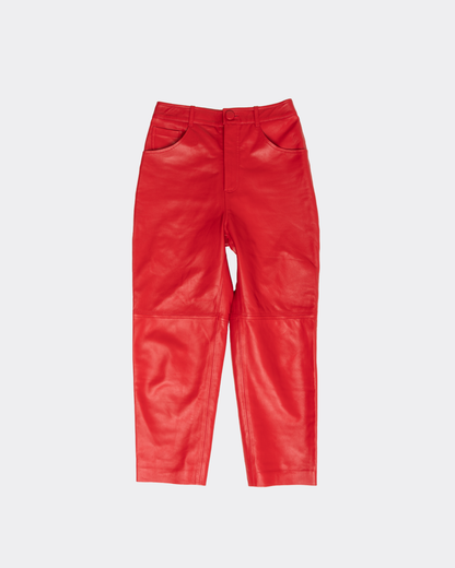 Paine cropped pants in red leather